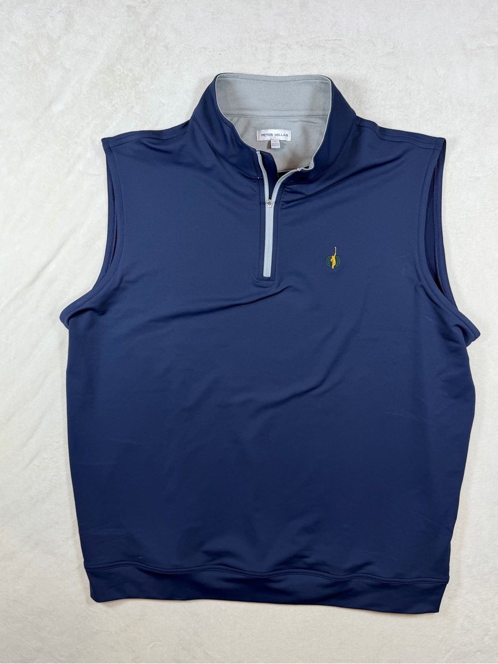 Peter Millar XL The Bears Club Jack Nicklaus Navy Sleeveless Quarter-Zip Vest